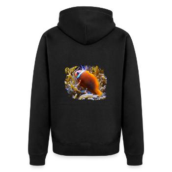 Die bunten Clownfische leben an Korallenriffen - Unisex Premium Bio Zip Hoodie - Schwarz - Hinten - Nico (187cm)