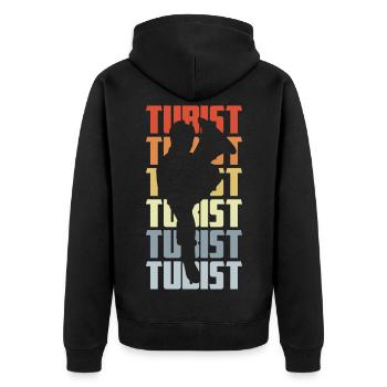 Joueurs de tuba - Veste à capuche bio Premium Unisexe - noir - Dos - Nico (187cm)