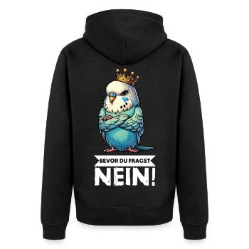 Avant que tu ne demandes à Perruche Welli Wellis - Veste à capuche bio Premium Unisexe - noir - Dos - Nico (187cm)
