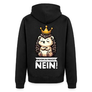 Bevor Du Fragst Igel Igelliebhaber Igelfan Stachel - Unisex Premium Bio Zip Hoodie - Schwarz - Hinten - Nico (187cm)