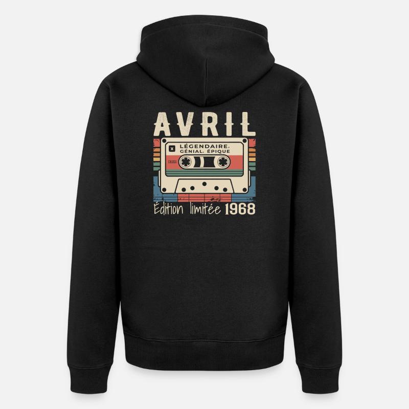 avril 1968 April 1968  - Veste à capuche bio Premium Unisexe - noir