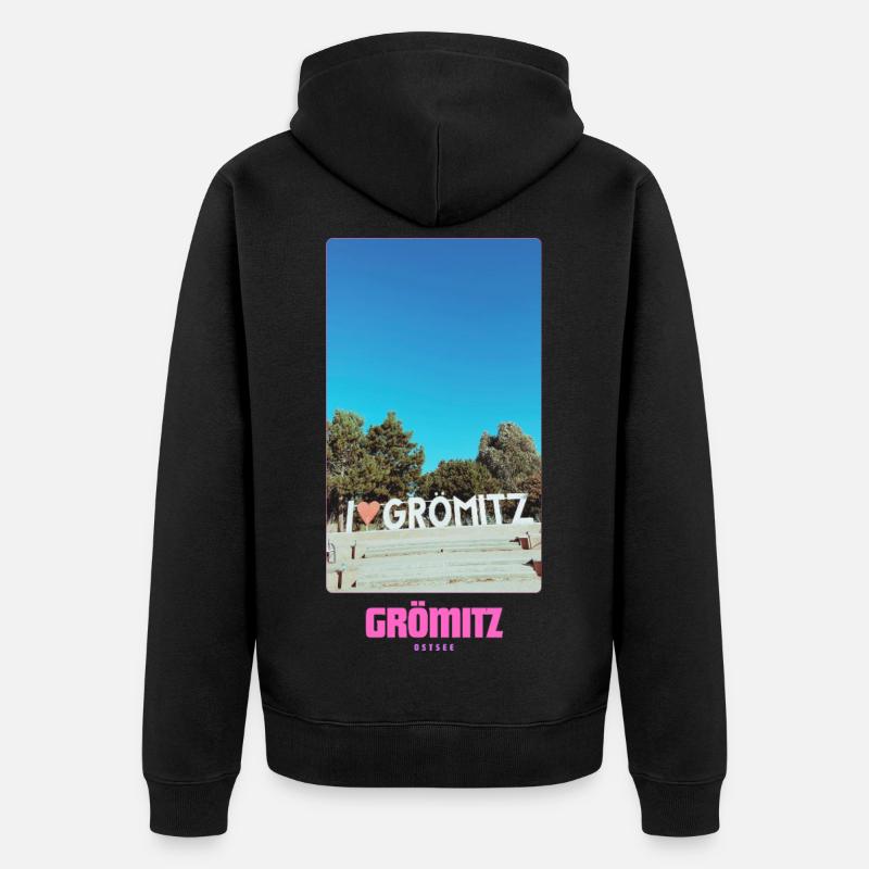 Grömitz _ Ostsee - Unisex Premium Bio Zip Hoodie - Schwarz