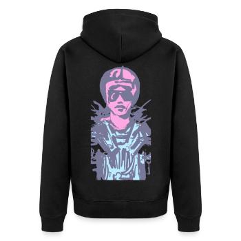 motarde - Veste à capuche bio Premium Unisexe - noir - Dos - Nico (187cm)