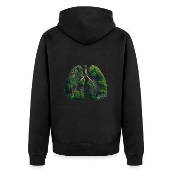 La jungle est le poumon vert de notre terre - Veste à capuche bio Premium Unisexe - noir - Dos - Nico (187cm)