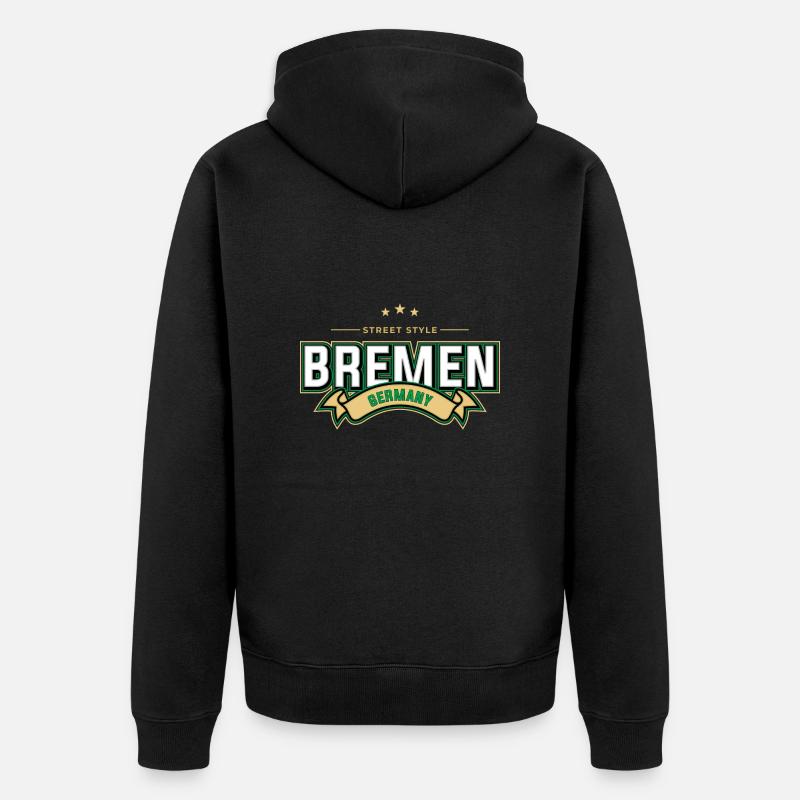 Bremen - Unisex Premium Bio Zip Hoodie - Schwarz