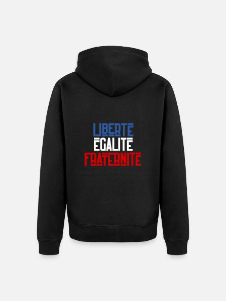 Liberté égalité fraternité - Veste à capuche bio Premium Unisexe - noir