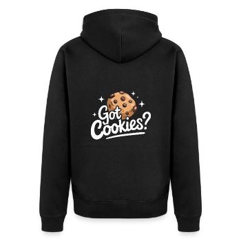 Cookies Cookie Keks Kekse Schokolade - Unisex Premium Bio Zip Hoodie - Schwarz - Hinten - Nico (187cm)