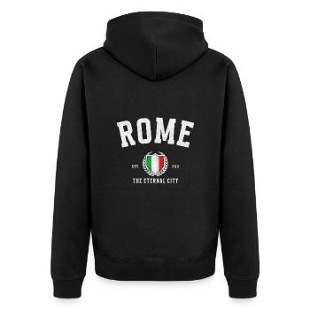 Hommage à Rome – Armoiries de l’Italie et 753 av. J.-C. - Veste à capuche bio Premium Unisexe - noir - Dos - Nico (187cm)