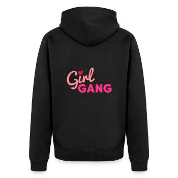 Girl Gang (cœur comme i-dot) - Veste à capuche bio Premium Unisexe - noir - Dos - Nico (187cm)
