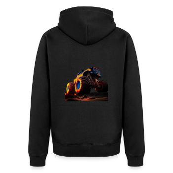 Acceleration Race Championship - Unisex Premium Organic Zip Hoodie - black - Back - Nico (187cm)