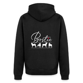 Love My Bostie Boston Terrier Silhouettes - Unisex Premium Organic Zip Hoodie - black - Back - Nico (187cm)