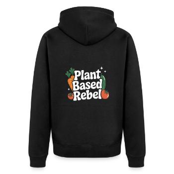 Végétarien Végétalien Végétarien Végétarien - Veste à capuche bio Premium Unisexe - noir - Dos - Nico (187cm)