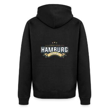Hambourg - Veste à capuche bio Premium Unisexe - noir - Dos - Nico (187cm)