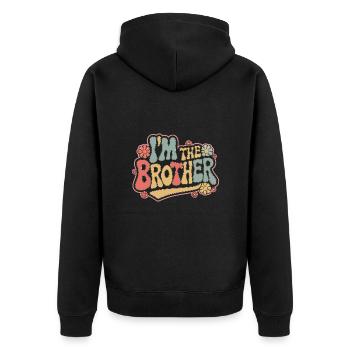 Frère Grand Frère Frère Famille - Veste à capuche bio Premium Unisexe - noir - Dos - Nico (187cm)