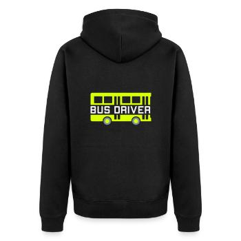 Bus driver (two bus halves) - Unisex Premium Organic Zip Hoodie - black - Back - Nico (187cm)