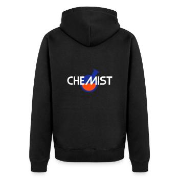 Chemist (inclined round flask with liquid) - Unisex Premium Organic Zip Hoodie - black - Back - Nico (187cm)