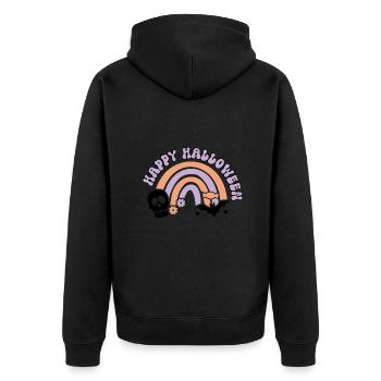 Happy Halloween rainbow - Unisex Premium Organic Zip Hoodie - black - Back - Nico (187cm)