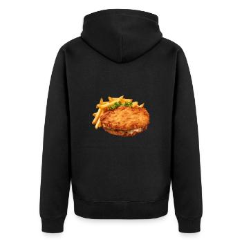 I don't eat anything that has eyes! - Unisex Premium Organic Zip Hoodie - black - Back - Nico (187cm)