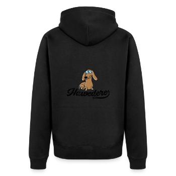 Dachshund Hawedere Bayern - Unisex Premium Bio Zip Hoodie - Schwarz - Hinten - Nico (187cm)