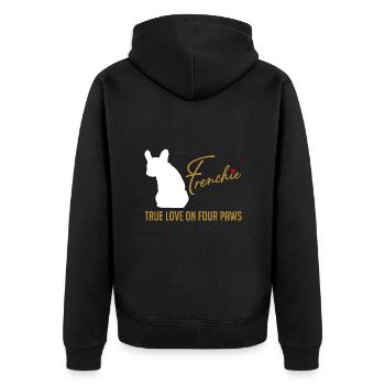 Frenchie amour sur quatre pattes - Veste à capuche bio Premium Unisexe - noir - Dos - Nico (187cm)