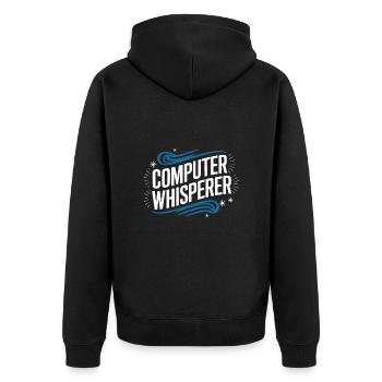 Technical Support Computer - Unisex Premium Organic Zip Hoodie - black - Back - Nico (187cm)
