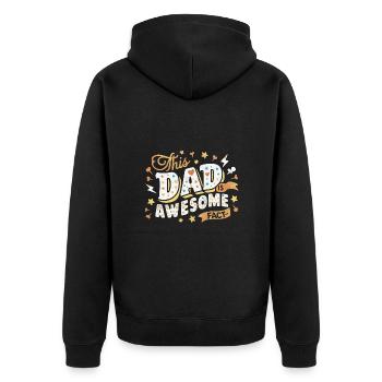 Dieser Papa ist der beste das ist Fact - Unisex Premium Bio Zip Hoodie - Schwarz - Hinten - Nico (187cm)