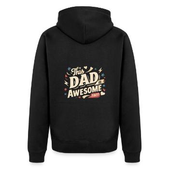 Dieser Papa ist der beste das ist Fact. Cooles - Unisex Premium Bio Zip Hoodie - Schwarz - Hinten - Nico (187cm)