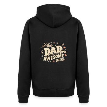 Dieser Papa ist der beste das ist Fact. Cooles - Unisex Premium Bio Zip Hoodie - Schwarz - Hinten - Nico (187cm)