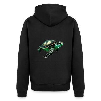 Die Grüne Meeresschildkröten sind prächtige Tiere - Unisex Premium Bio Zip Hoodie - Schwarz - Hinten - Nico (187cm)