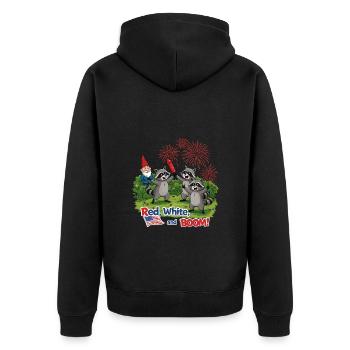 Raccoon 4th of July Fireworks Party - Unisex Premium Organic Zip Hoodie - black - Back - Nico (187cm)