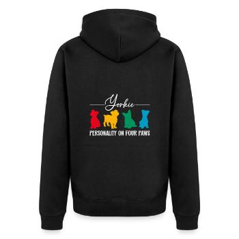 Personnalité du Yorkshire Terrier sur quatre pattes. - Veste à capuche bio Premium Unisexe - noir - Dos - Nico (187cm)