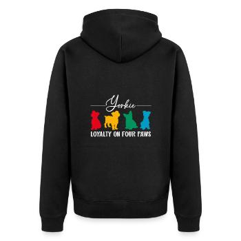 Yorkshire Terrier Loyauté Loyauté sur quatre pattes - Veste à capuche bio Premium Unisexe - noir - Dos - Nico (187cm)