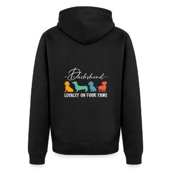 Fidélité teckel Loyauté sur quatre pattes - Veste à capuche bio Premium Unisexe - noir - Dos - Nico (187cm)