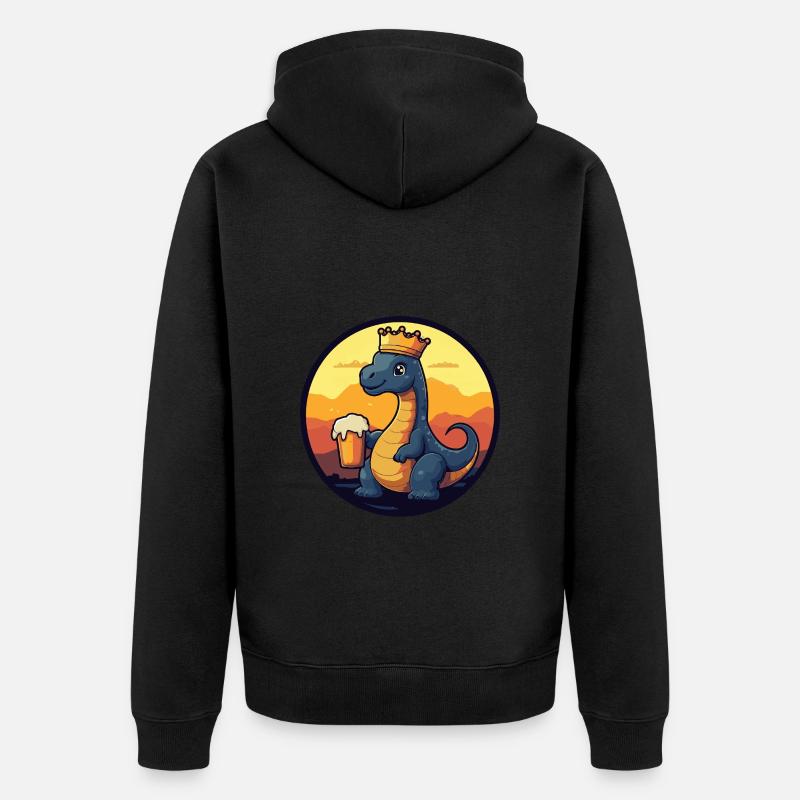 Bière de dinosaure brontosaure - Veste à capuche bio Premium Unisexe - noir