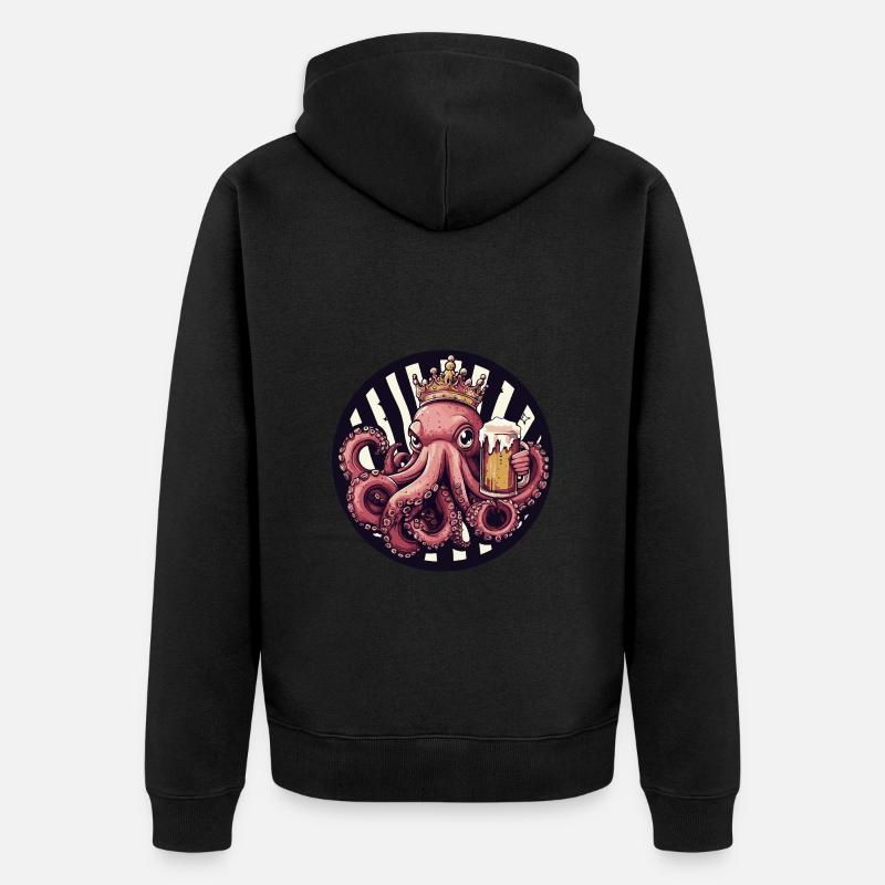 Bière de poulpe - Veste à capuche bio Premium Unisexe - noir