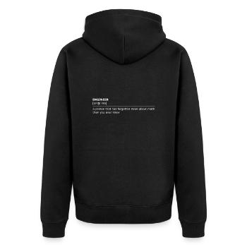 Engineer forgets math brightly - Unisex Premium Organic Zip Hoodie - black - Back - Nico (187cm)