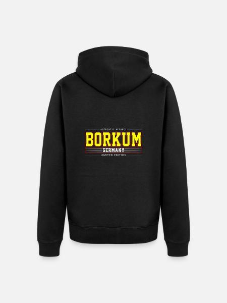 Borkum - Unisex Premium Organic Zip Hoodie - black