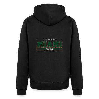 Miami - Unisex Premium Bio Zip Hoodie - Schwarz - Hinten - Nico (187cm)