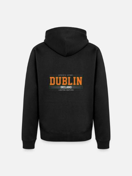 Dublin - Unisex Premium Organic Zip Hoodie - black