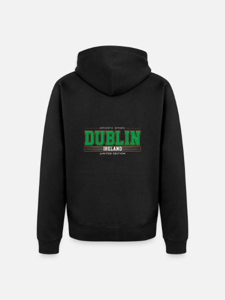 Dublin - Unisex Premium Organic Zip Hoodie - black