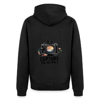Capturez le voyage - Veste à capuche bio Premium Unisexe - noir - Dos - Nico (187cm)