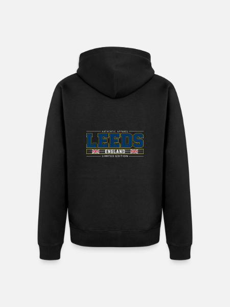 Leeds - Unisex Premium Organic Zip Hoodie - black