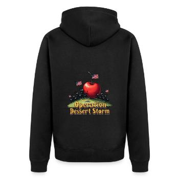 Operation Dessert Storm - Unisex Premium Bio Zip Hoodie - Schwarz - Hinten - Nico (187cm)