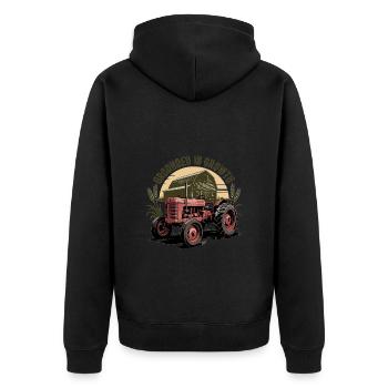 Ancré dans la croissance - Veste à capuche bio Premium Unisexe - noir - Dos - Nico (187cm)