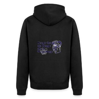 Liewer Dregg am Stegge als im Dregg stegge - Unisex Premium Bio Zip Hoodie - Schwarz - Hinten - Nico (187cm)