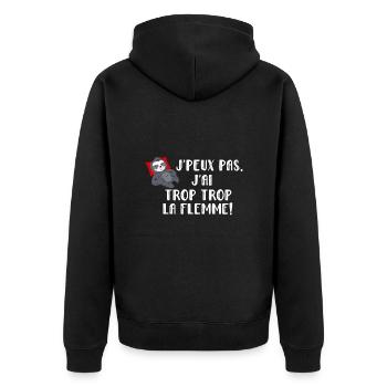 j peux pas j ai la flemme - Veste à capuche bio Premium Unisexe - noir - Dos - Nico (187cm)