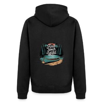 Find Your Wild – Canoe Adventure - Unisex Premium Organic Zip Hoodie - black - Back - Nico (187cm)