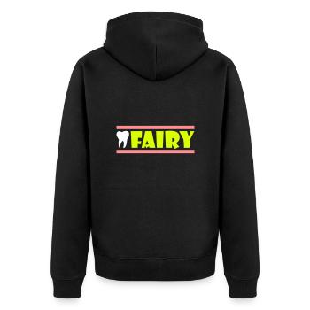 Fée des dents (dent, poutre) - Veste à capuche bio Premium Unisexe - noir - Dos - Nico (187cm)