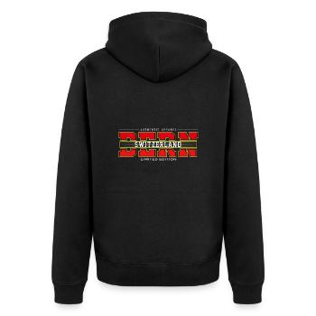 Bern - Unisex Premium Bio Zip Hoodie - Schwarz - Hinten - Nico (187cm)