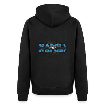 NAPOLI - Unisex Premium Bio Zip Hoodie - Schwarz - Hinten - Nico (187cm)